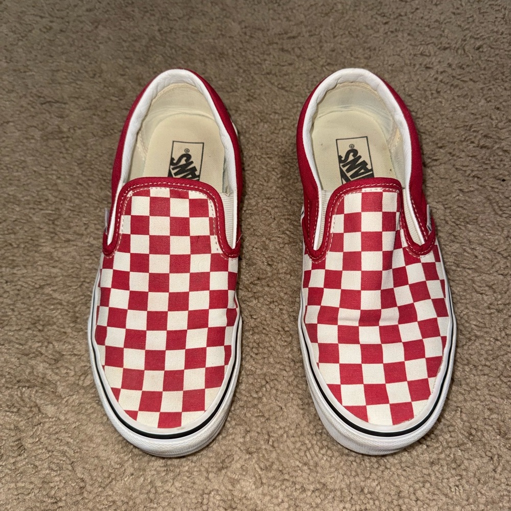 Vans Magenta and White Checkered Sneakers